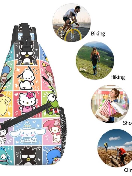 Sling Backpack Women Casual Geometric Crossbody Adjustable Strap Travel Pack main image 5